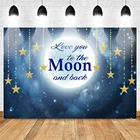 Фотофон с надписью Love You to the Moon and Back для фотосъемки новорожденных детей с маленькими звездами