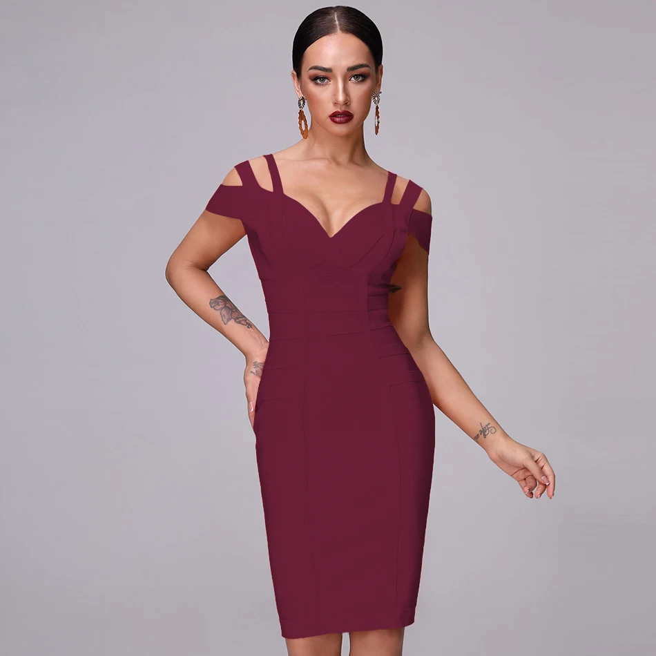 2020 Новинка осени Для женщин короткий рукав V образным вырезом Бандажное платье