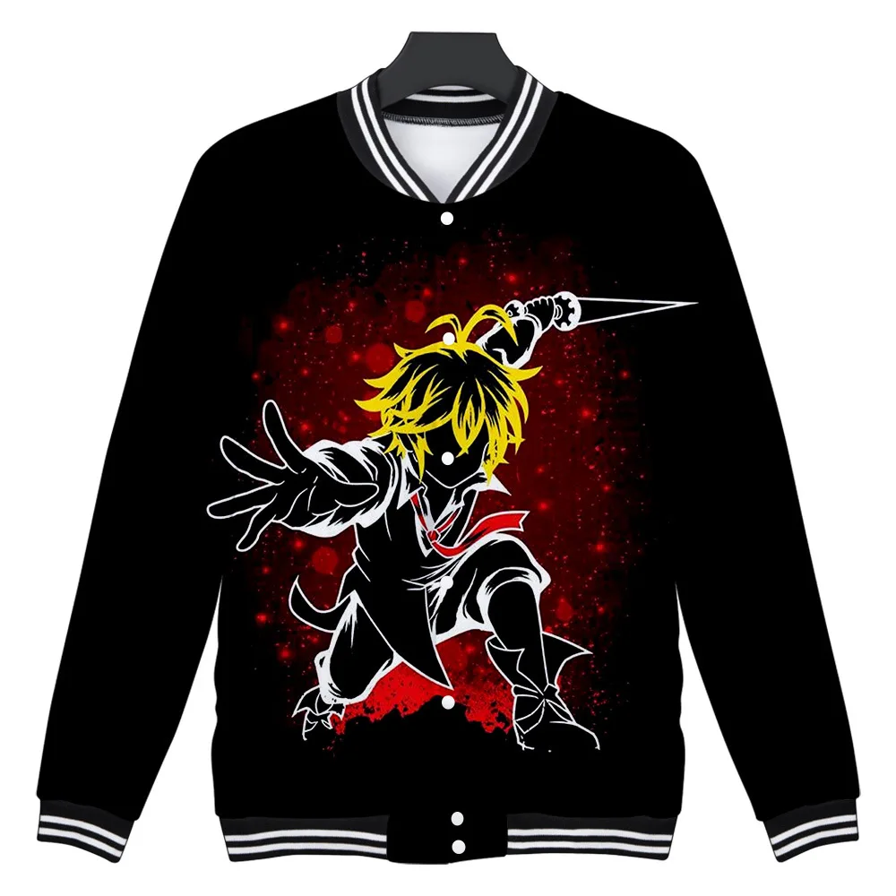 

The Seven Deadly Sins Baseball Jacket Men Bomber Jacket Nanatsu No Taizai Cosplay Costume Meliodas 3D Baseball Uniform Outwear