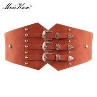 maikun belt autumn and winter wild fashion decoration dress wide belts korean elastic vintage black belt female girdle
