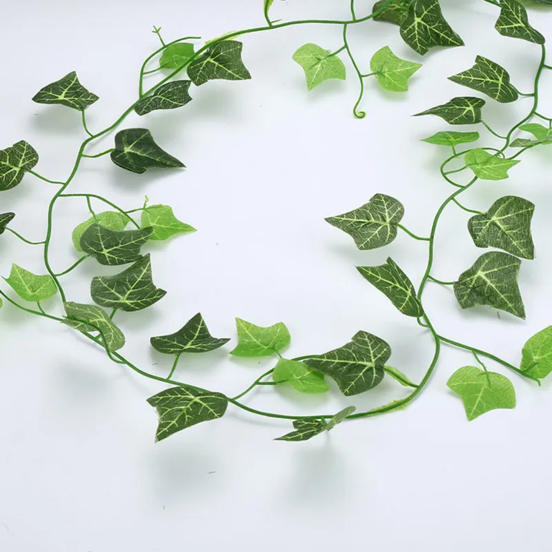 

Artificial Leaves Plastic Plant Vine Wall Hanging Green Silk Rattan Fake Leaves Green Plant Ivy diy Home Garden Party Decor NEW