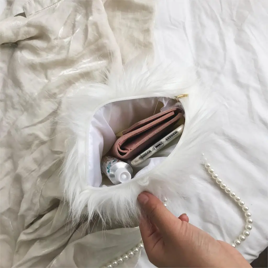 Сумка кросс-боди Женская с белыми жемчужинами мягкий круглый клатч из