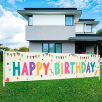 large happy birthday banner patio signs kids birthday party signs for outdoor decorations wedding banner garland flag booth prop
