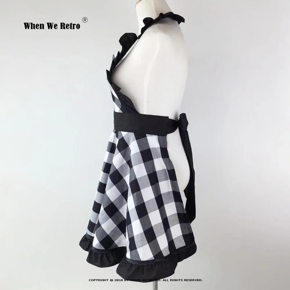 Винтажный хлопковый фартук в стиле ретро SP1562 кухонные фартуки на шнуровке с
