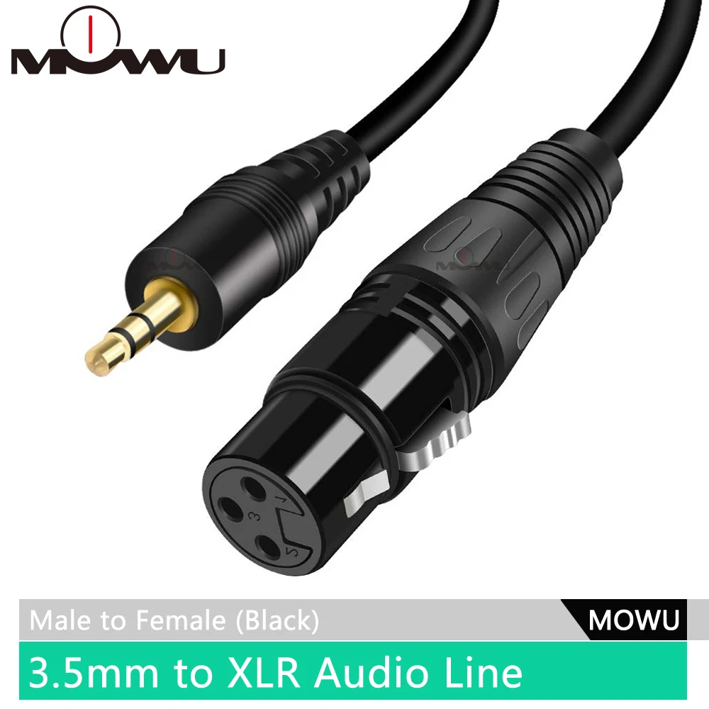 MOWU 3 5 мм разъем для XLR кабель мужчин и женщин профессиональный аудио микшера