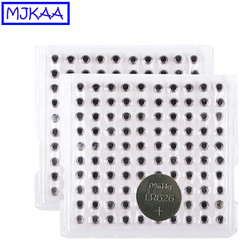 MJKAA 200 шт. AG4 LR626 1,5 V Щелочная батарейка-кнопка 377A 377 SR626SW SR66 LR66 LR 626 Дешевые плоский круглый аккумулятор батареи для мобильного часо