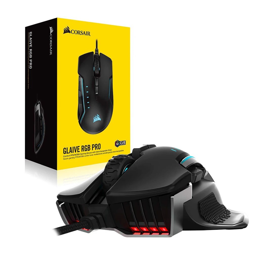 Игровая мышь CORSAIR GLAIVE RGB PRO комфорт FPS/MOBA со сменными рукоятками подсветка