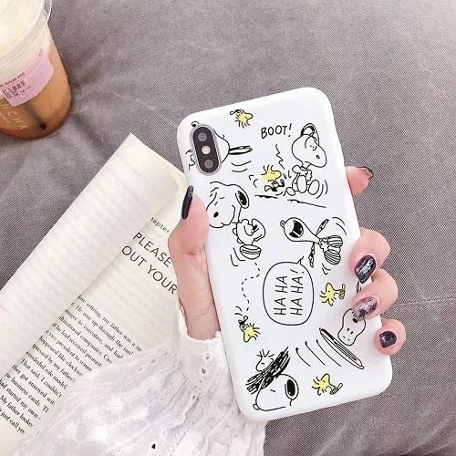 G PEANUTS мультфильм Charlie коричневый и собака мягкий чехол для телефона для Iphone11 11pro 6 6S 7 8 Plus X Xs Xr Max матовый карамельный чехол capas funda - Цвет: G