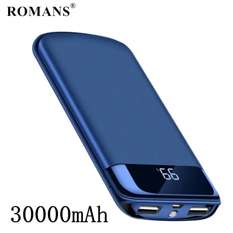 Для Xiaomi MI iphone X Huawei 30000 мАч Внешний аккумулятор внешний повербанк 2 USB портативное