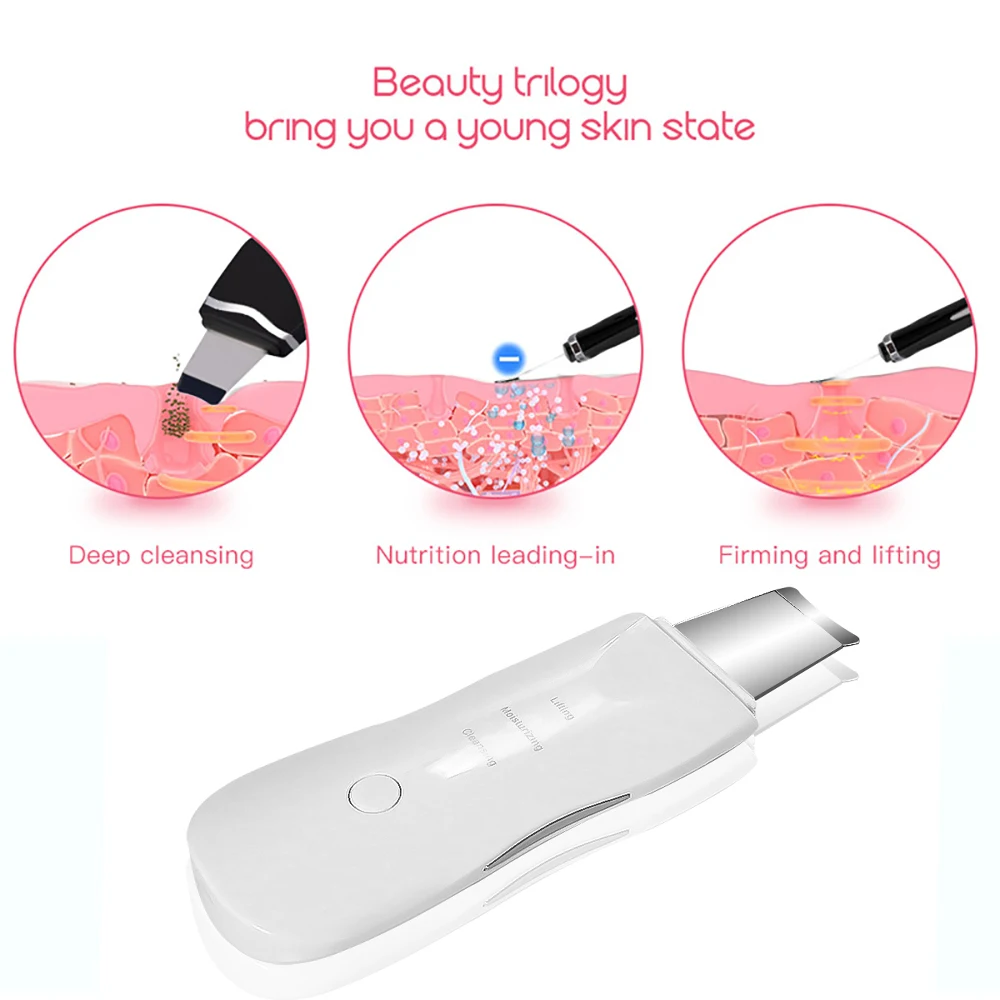 

Rechargeable Not Ultrasonic Skin Scrubber Deep Face Cleaning Vibration Remove Dirt Blackhead Reduce Wrinkles Facial Peeling MFJ1