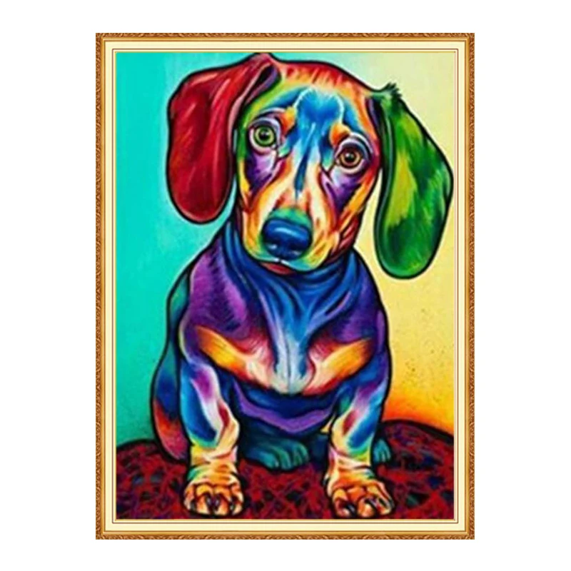 Алмазная 5D мозаика Meian Dog с квадратными стразами для творчества набор 3D алмазной