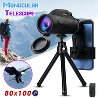 monocular 80x100 hd zoom telescope night vision scope with phone holdertelescopic tripod monoculars optical lens telescope