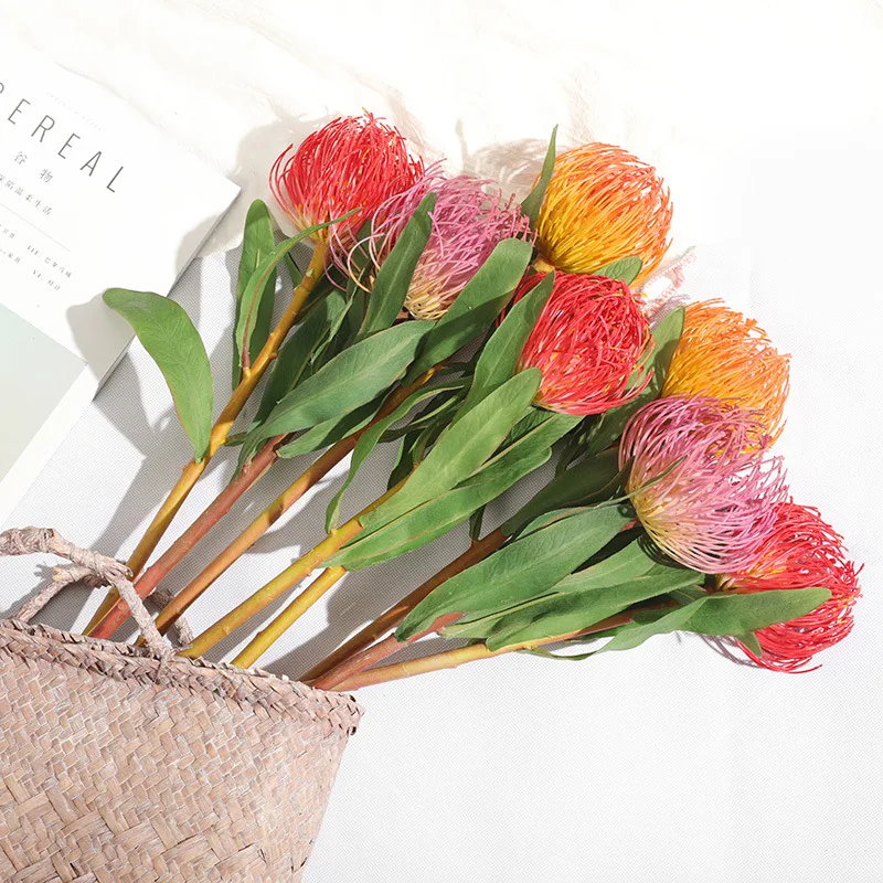 

Artificial Flower European-Style Single Bottle Pin Mat Wedding Arrangement Orange Indoor Plant Home Decoration Artificial Flower