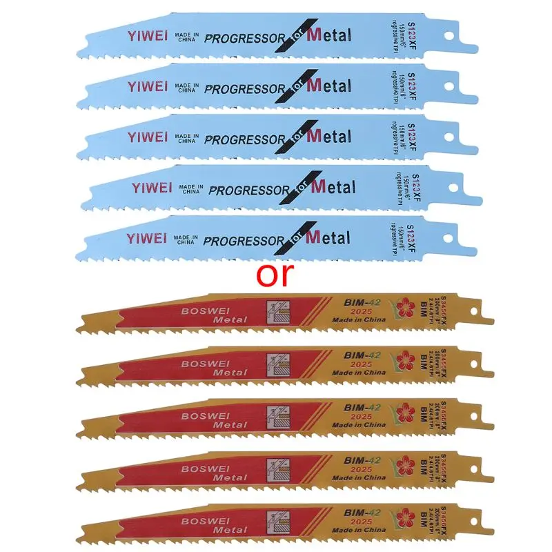 Новинка 2021, 5 шт., 152 мм, 6 дюймов, лезвия для сабельной пилы Progressor S123XF для резки металла