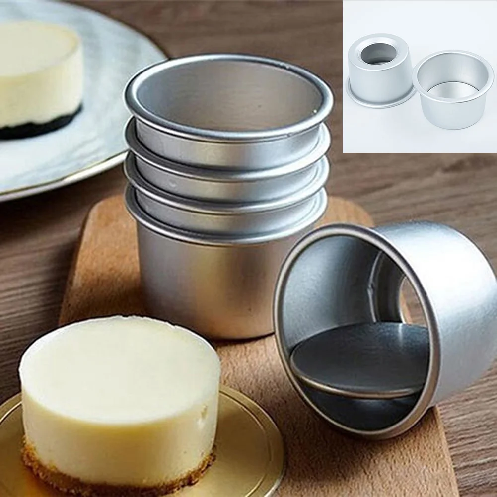 

5PCS 2 inches Set Mini Cake Baking Mold With Removable Bottom Helps You to Do Pudding and Small Size Cake Food Grade