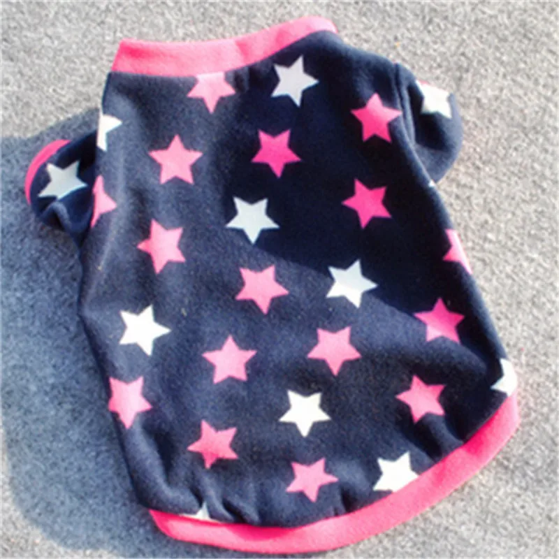 Pink Stars Толстовка для собак, Звездный флис, для питомцев, щенков, кошек, размер XS, s, m, l, xl, футболка для собак, одежда, костюм для французского бульдога, толстовка DOGGYZSTYLE - Цвет: Pink Stars