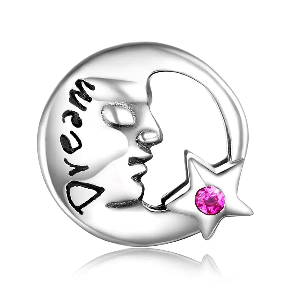 Ювелирные изделия серебряные бусины 925 пробы с лунным лицом подвески серебро