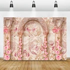 Фотофон Vantinge с изображением цветов на стену для свадебной фотосъемки в розовом дворцовом помещении, декор для портрета, фотосессия Фотостудия