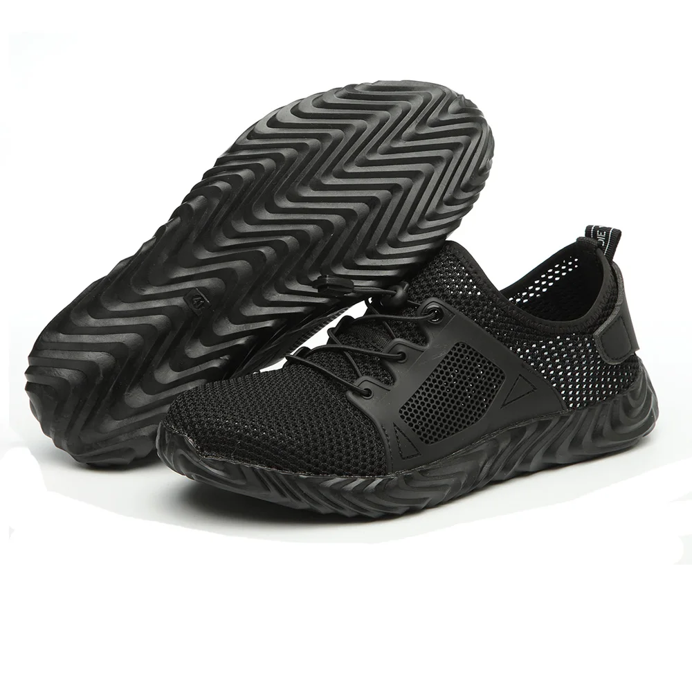 Летняя Мужская дышащая защитная обувь со стальным носком и защитой от разбивания