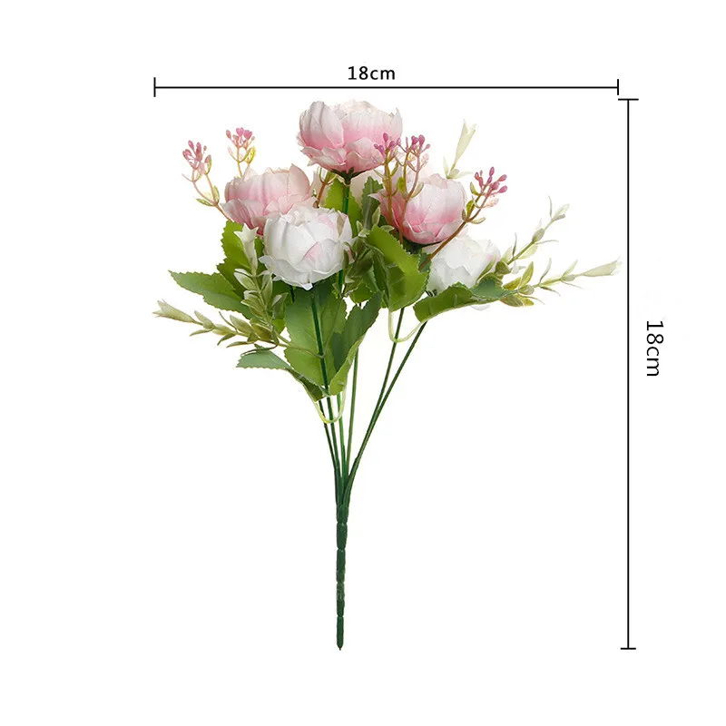 6 головок Пион Искусственные цветы букет дешевые поддельные для дома Свадебные