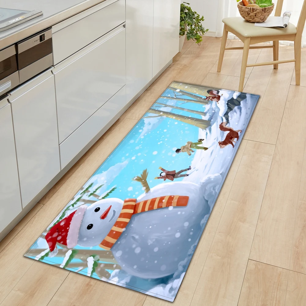 Коврик для входной двери Рождественский ковер кухни домашний гостиной прихожей