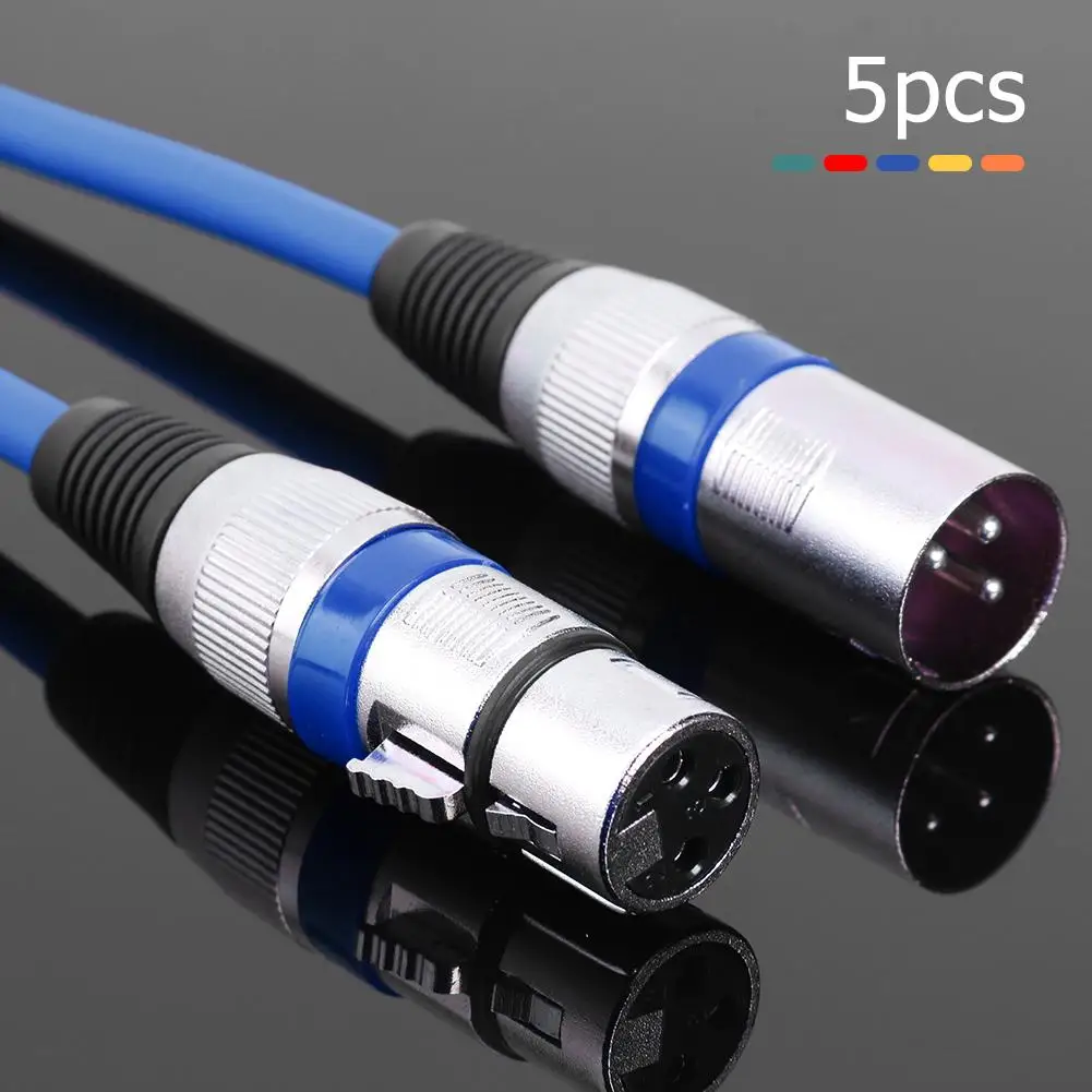 

5pcs 3Pin XLR Cable Male to Female M/F Foil+Braided Shielded Audio Cable For Microphone Mixer Amplifier 1m 2m 3m 5m 10m