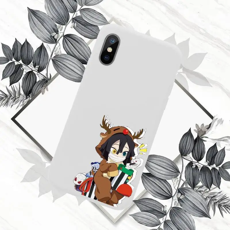 

Christmas Demon Slayer Phone Case White Candy Color for iPhone 11 12 mini pro XS MAX 8 7 6 6S Plus X SE 2020 XR