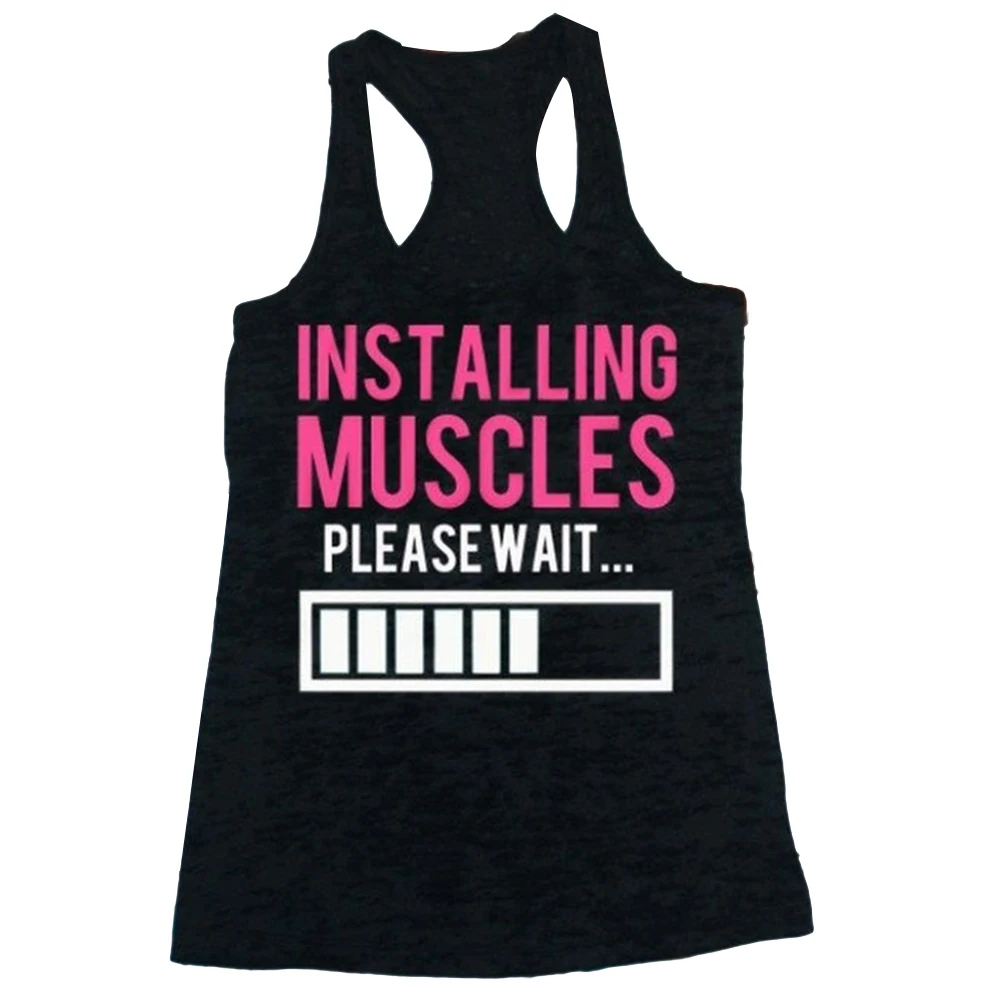 Мода плюс размер Спортивная Женская забавная с буквенным принтом майка одежда