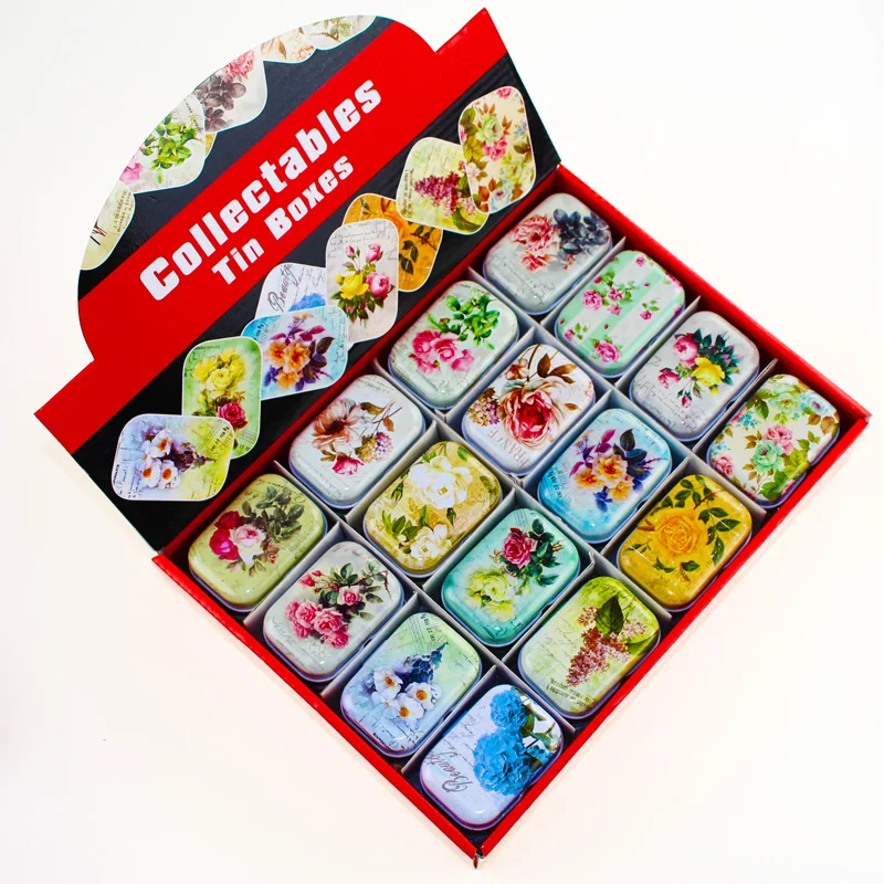 Винтажная металлическая жестяная коробка мини контейнер для конфет и чая