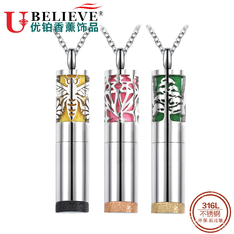 Ожерелье с диффузором из нержавеющей стали 316L, винтажное ожерелье медальоны для парфюма с подвеской для эфирных масел для ароматерапии, женское