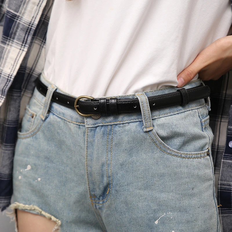Корейская версия простого ремня женская Пряжка Золотая кнопка-застежка джинсы