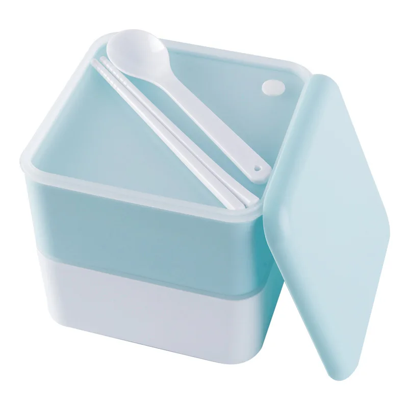 

Portable Double Layer Bento Box Picnic Food Fruit Storage Container Plastic Lunchbox for Student Office Microwave Dinnerware