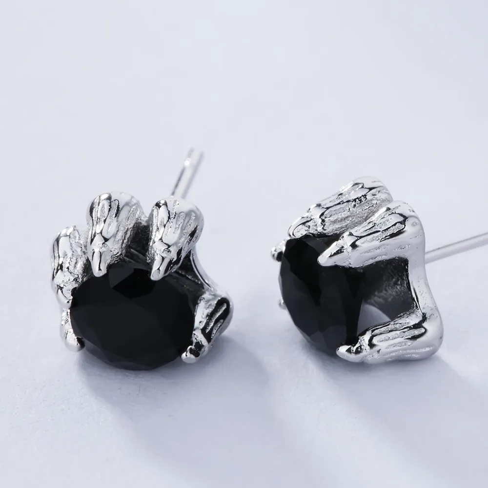 Чандлер в стиле панк бохо черный камень Волк Серьги с лапами для девочек иглы не