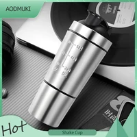 stainless steel detachable whey protein powder sport shaker bottle for water bottle stainless steel cup vacuum mixer outdoor mug