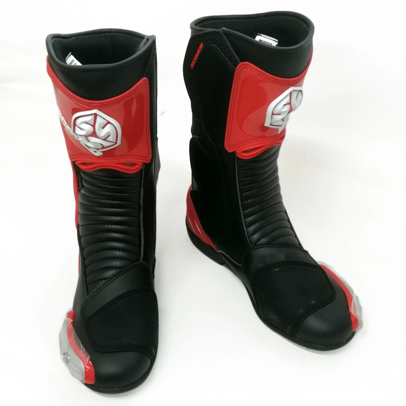 Scoyco обувь для мотоциклетных гонок мотокросса черные красные металлическая