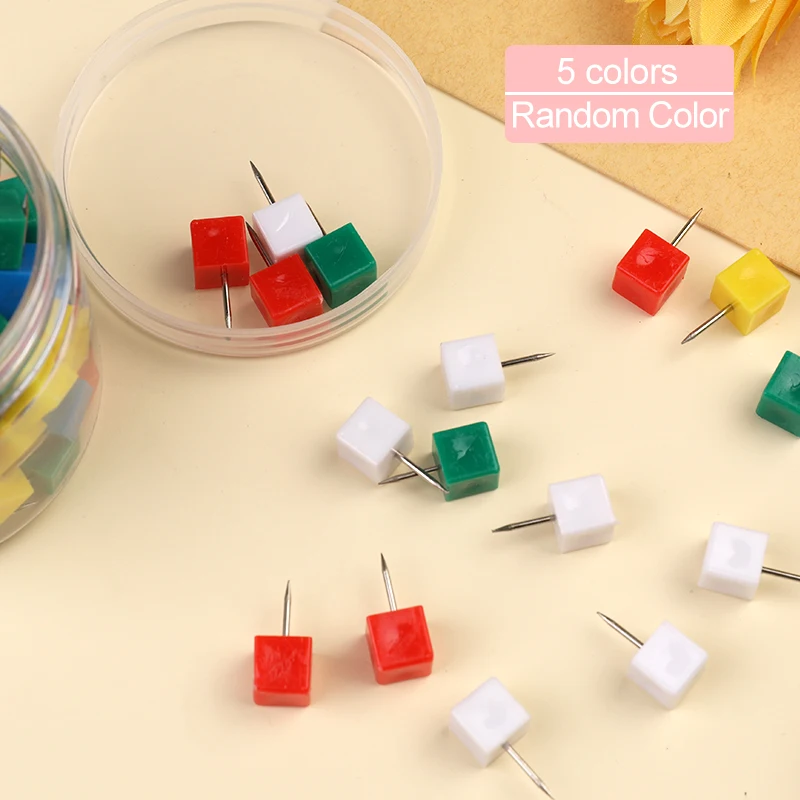 

LMDZ 50/100PCS Push Pins Thumbtack Map Markers Notice Board Pins Colored Pin Photo Wall Office School Supplies with Plastic Box