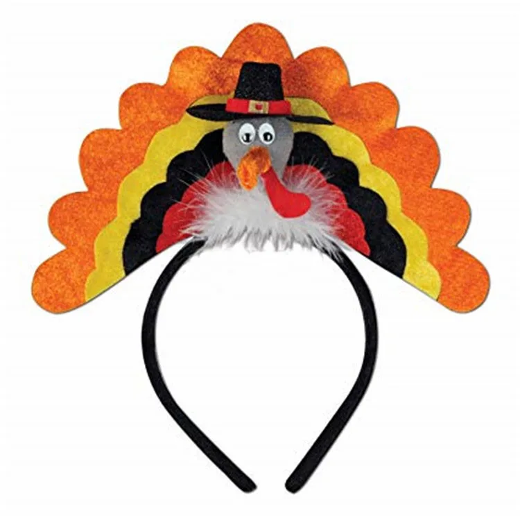 

Fashion Funny Turkey Headband Head Hoop Happy Thanksgiving Hairband Party Decoration Comfortable Unisex Party Accessory