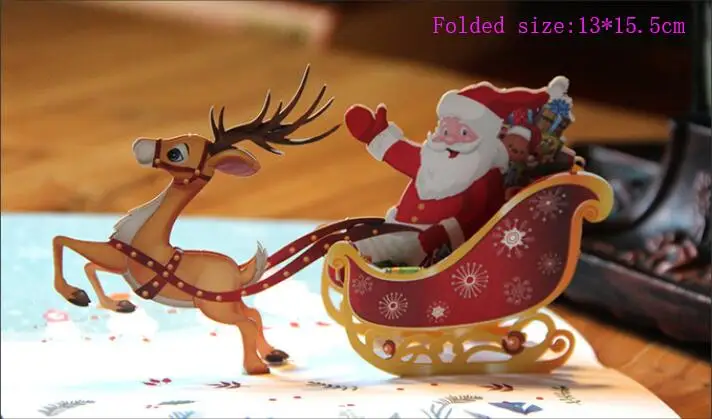 3D открытки рождественский подарок открытка с наклейками-конвертами Детские