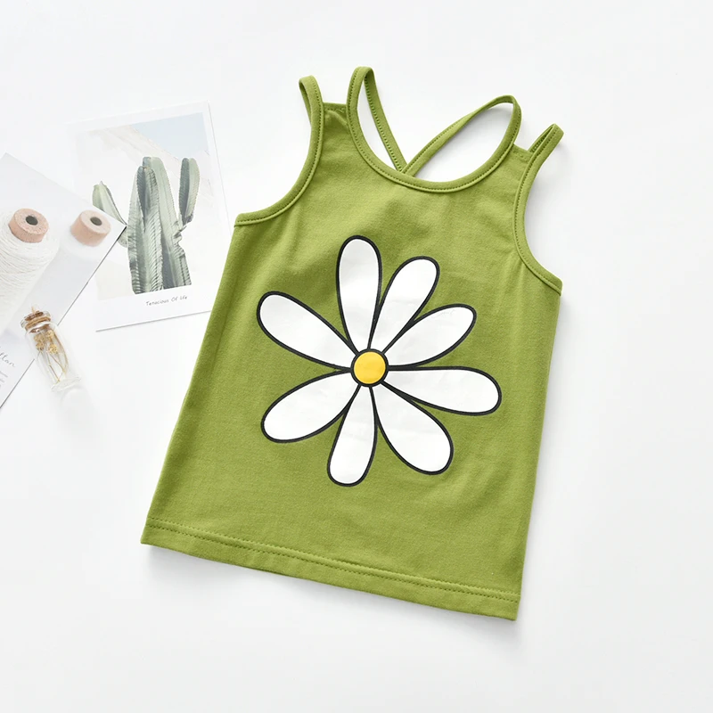 Летний жилет для девочек Милая майка нижнее белье хлопковые топы на бретелях