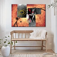 african ethnic retro illustration vintage afro woman abstract african wall art masai canvas print african art painting mas