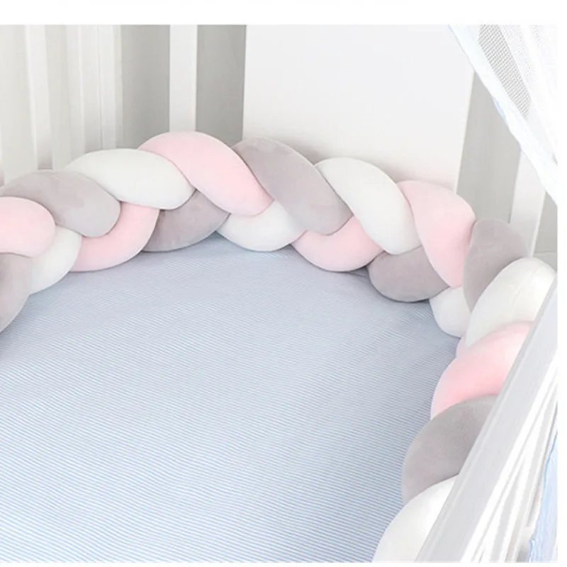 1M/2M/3M Baby Bumper Bed Braid Knot Pillow Cushion Bumper Room Decor Infant Bebe Crib Protector Cot Bumper