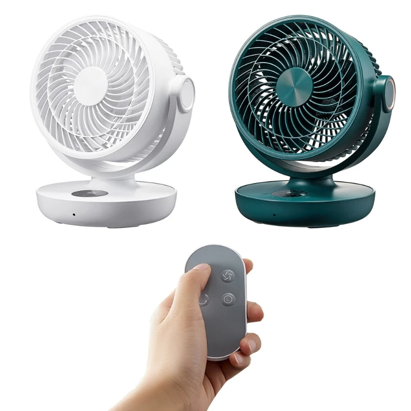 

USB Desk Fan 10000mAh Battery Powered Fan Air Circulator Fan with Remote Control 4 Speeds Timing for Outdoor Room Office