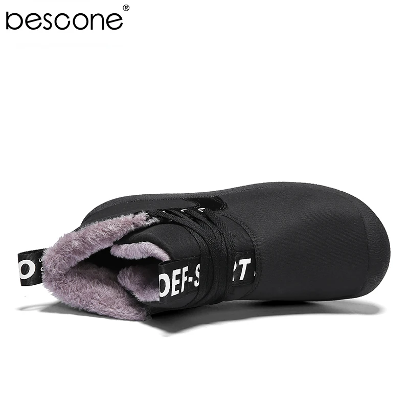 BESCONE/мужские зимние ботинки водонепроницаемые теплые хлопковые с Плюшевым Мехом