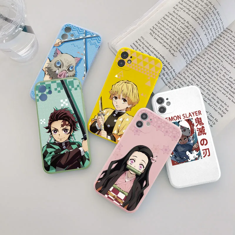 Аниме Demon Slayer чехол для Xiaomi Poco F3 X3 NFC Redmi Mi Note 10 S 10T 11 9 9S SE 8 T 7 6 5 Lite Pro Max Kimetsu No Yaiba Capa -