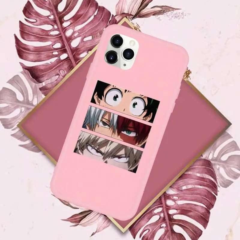 

My Hero Academia Midoriya Phone Case Candy Color for iPhone 6 7 8 11 12 s mini pro X XS XR MAX Plus