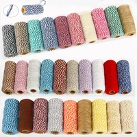100mroll cotton cord baker twine string colorful cotton craft twine home for textile gift packaging christmas diy wedding decor