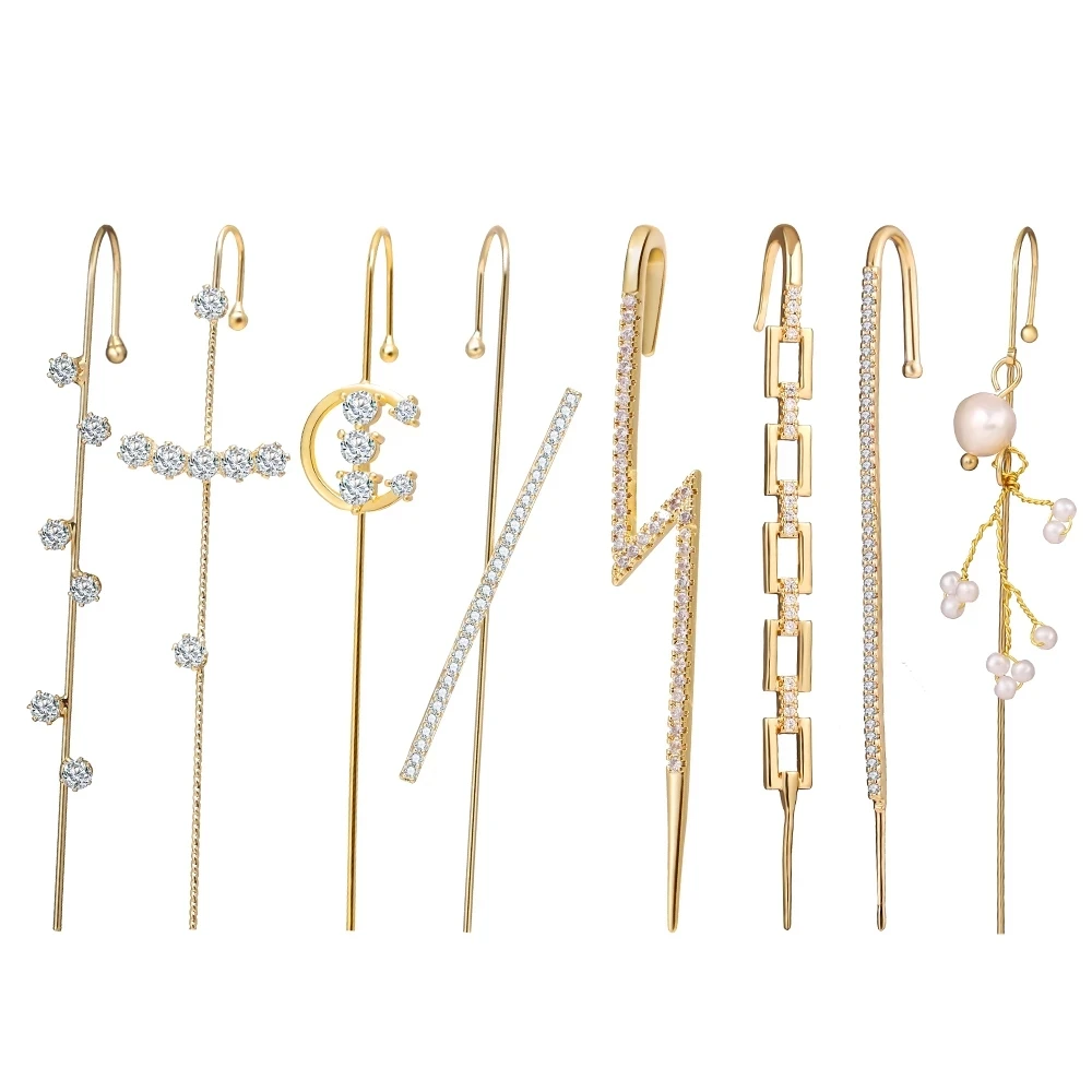 KSRA Boho золотые серьги-гвоздики для женщин циркониевые свадебные жемчужные