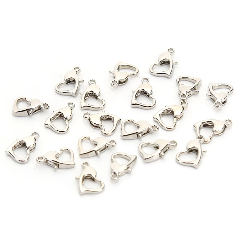 

20Pcs Classic Heart Lobster Clasp Hook DIY Jewelry Making Findings Bracelets Necklace Keychain Split Ring Wholesale