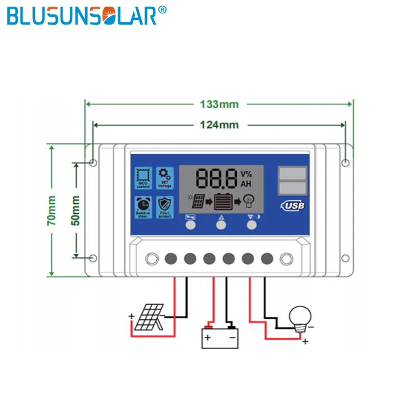 Auto Solar Charge Controller10A/20A/30A 12V 24V Controller PWM With LCD Cell Panel Regulator PV Home | Обустройство дома