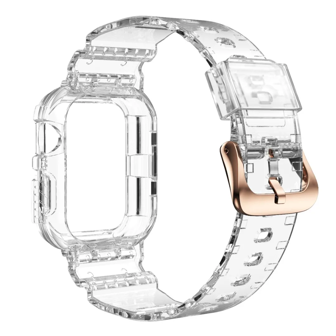 Прозрачный ремешок для iWatch Apple Watch Series 6 5 4 3 40/44 мм модный ТПЭ прозрачный чехол